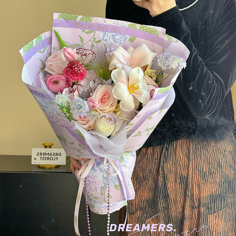 Flower Sea Series Embalaje de flores Papel kraft Floristería al por mayor Embalaje floral Material de bricolaje Papel de flores inins de San Valentín