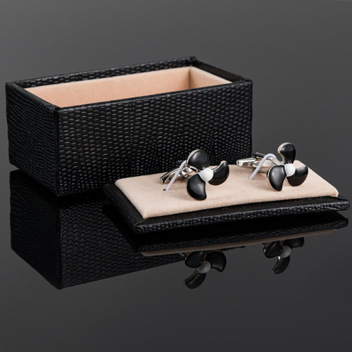 Black Fan Cufflinks, Hot Selling for Overseas Trade Men's French Style Shirt Cufflinks Wholesale