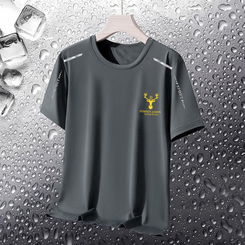 2026 verano nuevo estilo de moda de hielo camiseta de manga corta hombre moda deportiva malla transpirable versátil ropa superior image 5