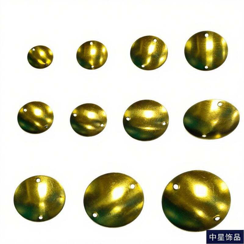 Semi-Circular Double-Hole Single-Hole Copper Disc DIY Clothing Accessory Hand-Sewn Copper Cover Bead Keychain Accessory Base Piece Semi-Circular Double-Hole Single-Hole Copper Disc DIY Clothing Accessory Hand-Sewn Copper Cover Bead Keychain Accessory Base Piece