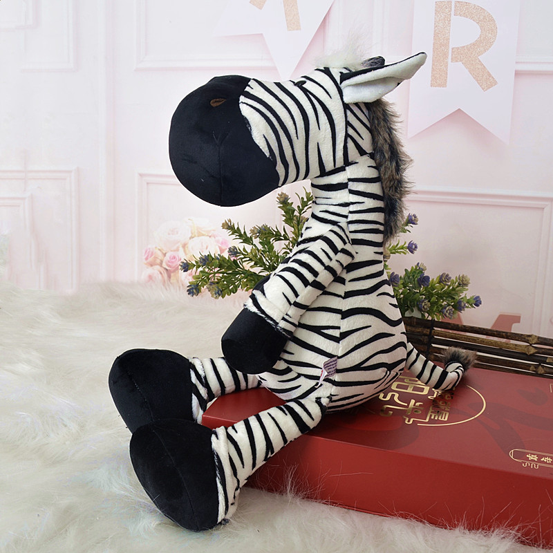 Fábrica de procesamiento personalizada simulación animal juguetes de peluche zebra muñeca escuela unidad evento regalos pedidos transfronterizos