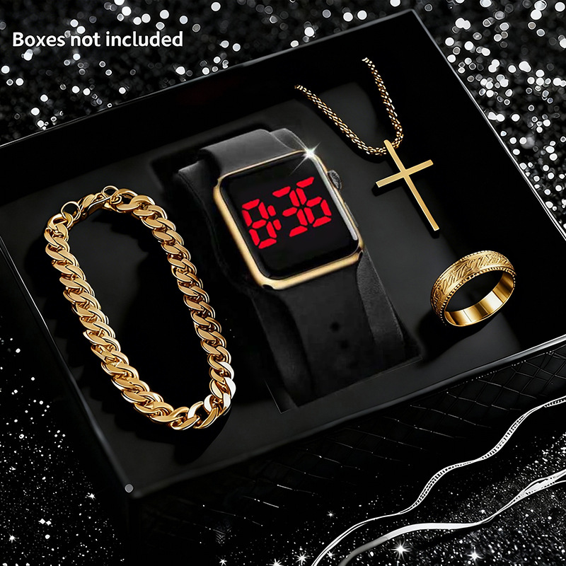 Cross-Border Vintage Sports Outdoor Fashion Trendy Unisex Luminous Multifunctional Electronic Watch Square Shape