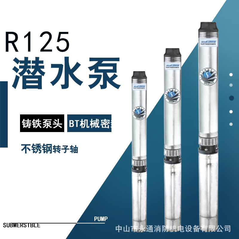 万事达304不锈钢深井潜水泵大力士电机农田灌溉建筑潜水泵R125