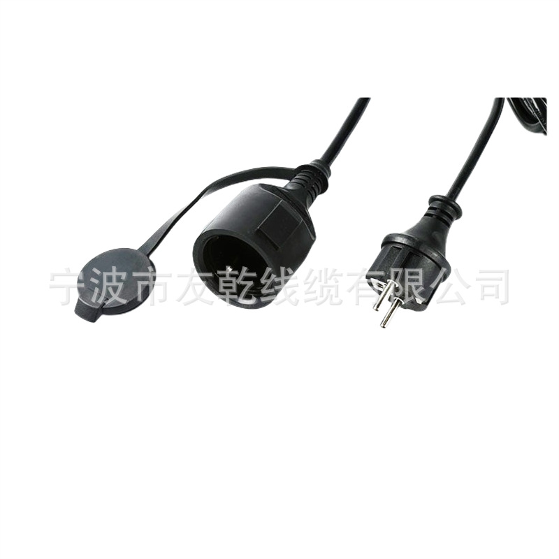 欧洲16a直3线CEE7/7 IP44防水插头欧盟德国VDE电源线插头