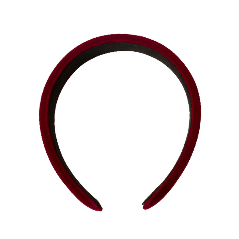 Vintage wine red velvet thin sponge hairband female temperament black face pressure hair band wholesale hair cave Korean hair accessories