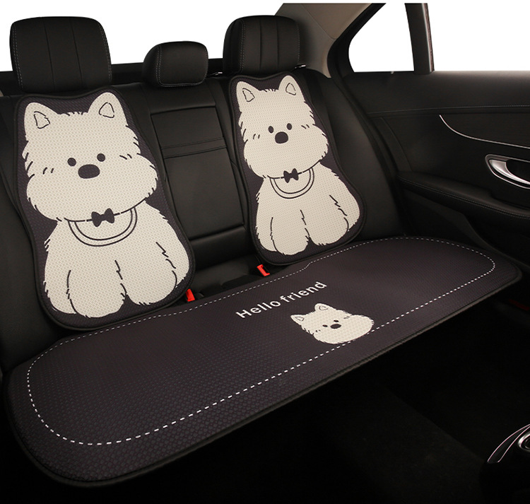 Car Seat Cushion, Breathable for Summer, Suitable for All Seasons, Black and White West Highland Women's Seat Cushion, Cute Seat Cover with a High-End Feel