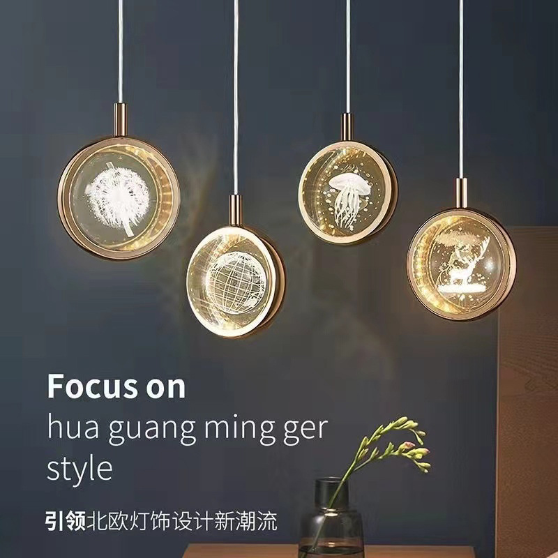 Bedside small chandelier Internet celebrity personalized creative single-head master bedroom night light set Guest restaurant bedroom light luxury modern minimalist