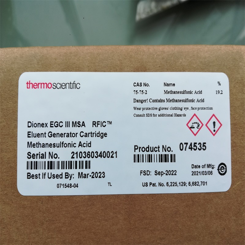 074535赛默飞Dionex EGC III MSA 淋洗液发生罐不兼容有机溶剂