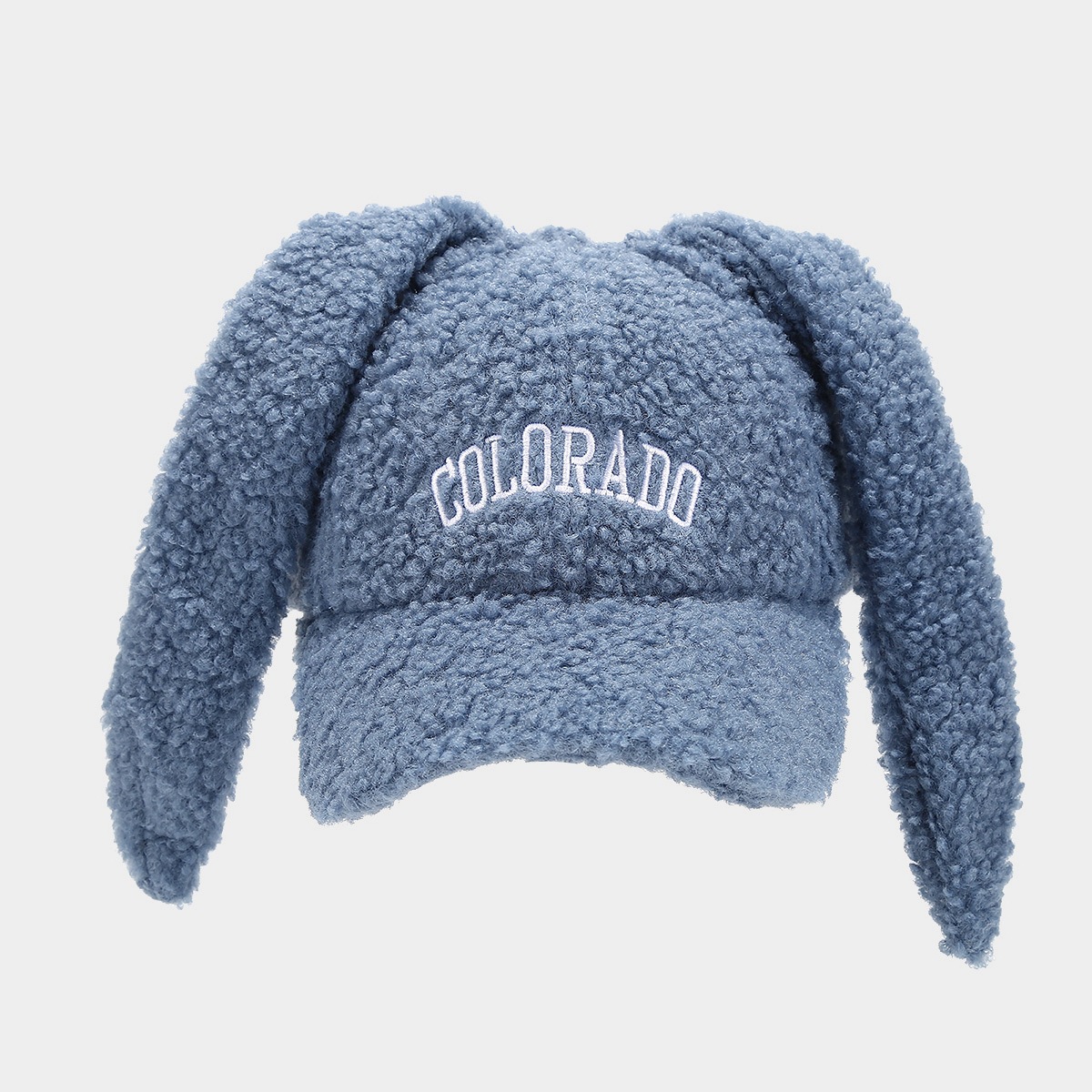 Líderes de moda de moda bordadas letras de peluche gorra de béisbol de peluche orejas de conejo adorables gorra de invierno