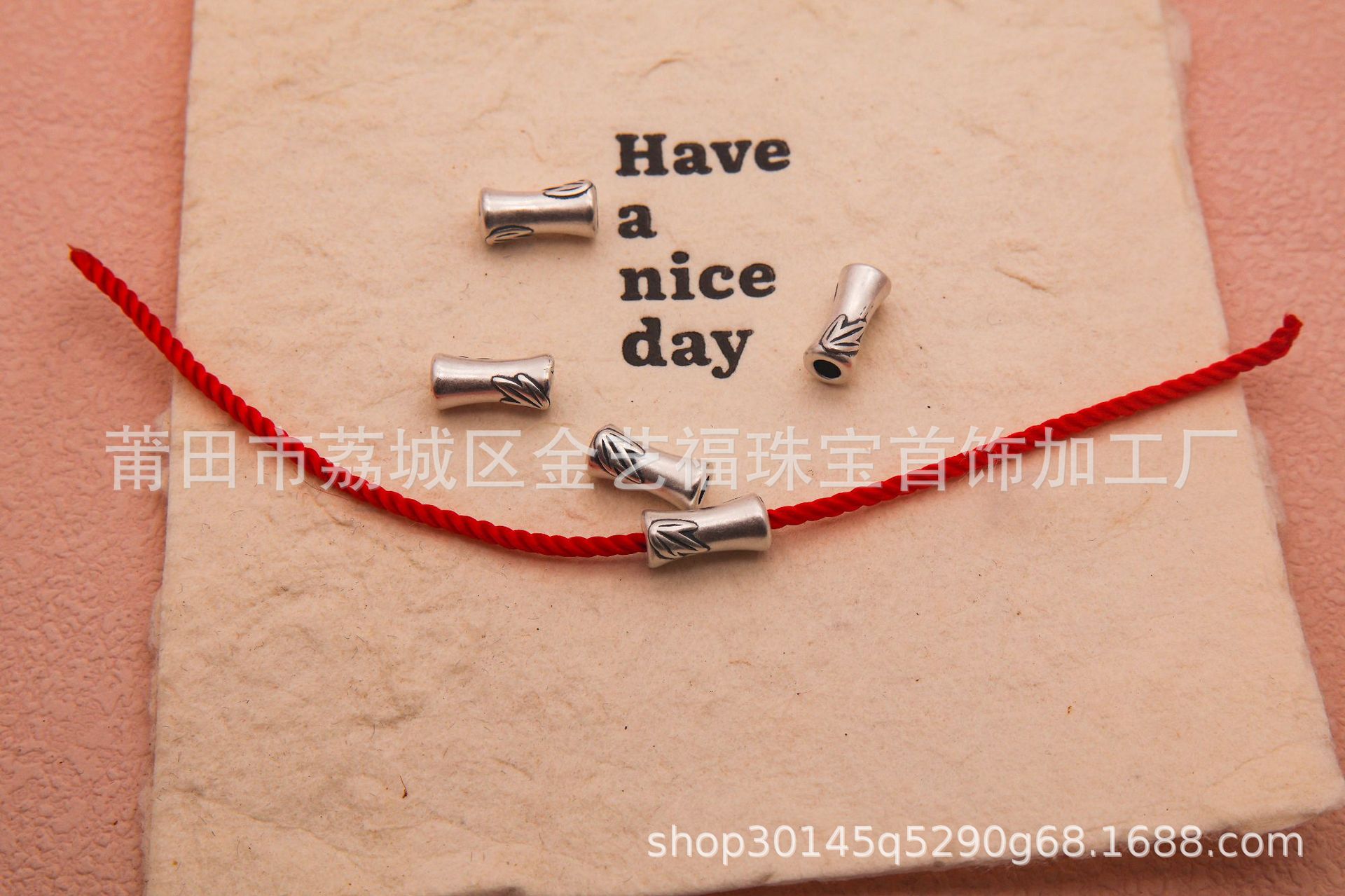 Pure Silver S999 Bamboo Joint Loose Beads with Through-Hole Design, Chinese Style Bamboo Leaf Spacer Beads, DIY Necklace Bracelet Jewelry Accessories, Beading Materials
