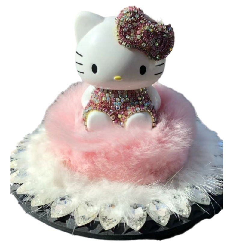 Coche de dibujos animados KT gato globo adornos accesorios traje de tres piezas plástico decorativo otro