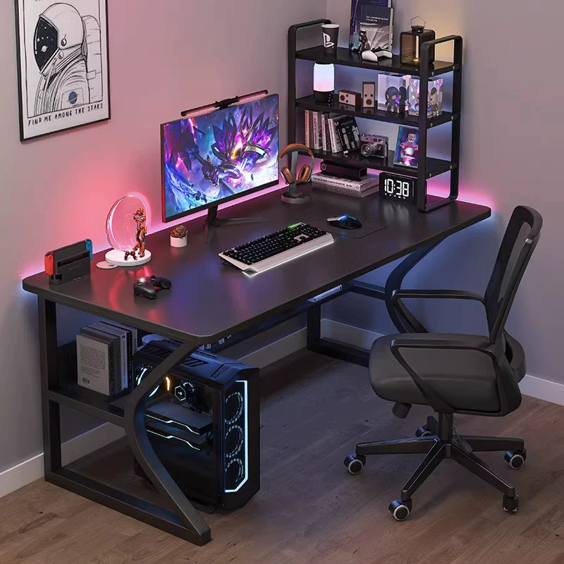 Computer Desk Desktop E-sports Table Household with Storage Rack Office Table and Chair Simple Desk Bedroom Learning Writing Desk