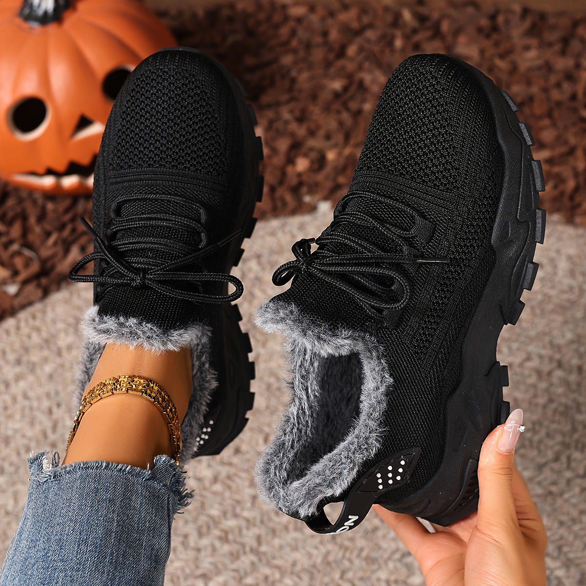 Chaussures pour femmes en promotion, bottes de neige chaudes et épaisses en coton doublées de polaire, imperméables au froid, disponibles en grandes tailles._voghion.com