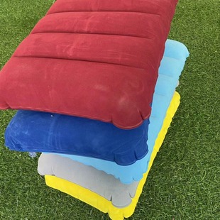 Pvc Portable Inflatable Pillow Inflatable Nap Pillow Backrest Pillow Flocking Office Inflatable Cushion Camping Portable Pillow