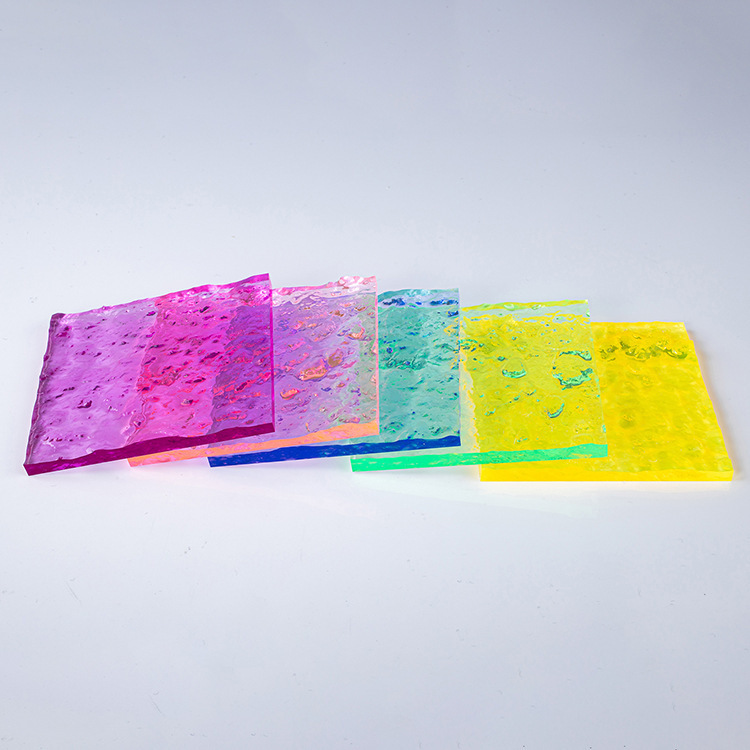 透明彩色石头纹水波纹亚克力板有机玻璃板加工切割抛光激光