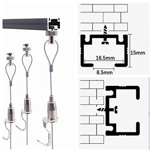 Square Opening Hanging Track Gallery Special Hanging Slot Ceiling Art Hanging Painting and Calligraphy Works Aluminum Slot