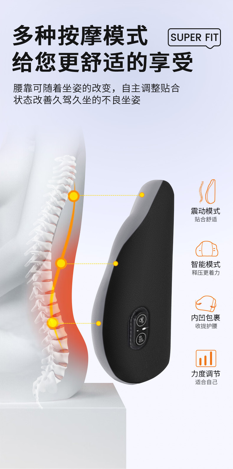 Car Headrest Electric Massage Office Car Waist Cushion Waist Cushion Seat Neck Pillow suit Car Lumbar