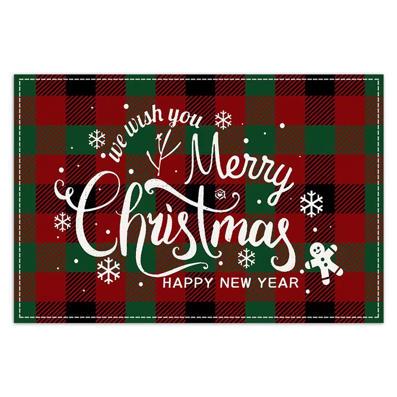 Transfronterizo temu explosión de Navidad invierno árbol de Navidad muñeco de nieve lino estampado conjunto de lino estampado
