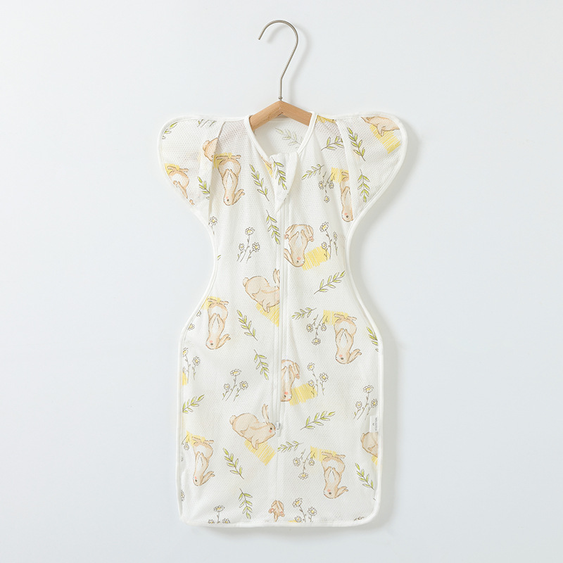 Anti-Jump Sleeping Bag Summer Thin Baby Swaddle Newborn Surrender Style Baby Four-Season Mesh Sleeping Bag