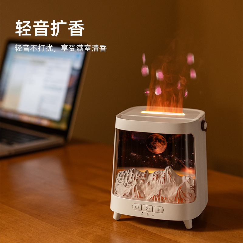 亚马逊极光仿真火焰香薰机 usb家用桌面星河香薰氛围加湿器跨境|undefined