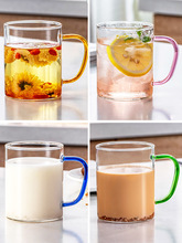 玻璃杯带把透明家用待客个人专用客厅泡茶杯绿茶家庭喝水杯子套装