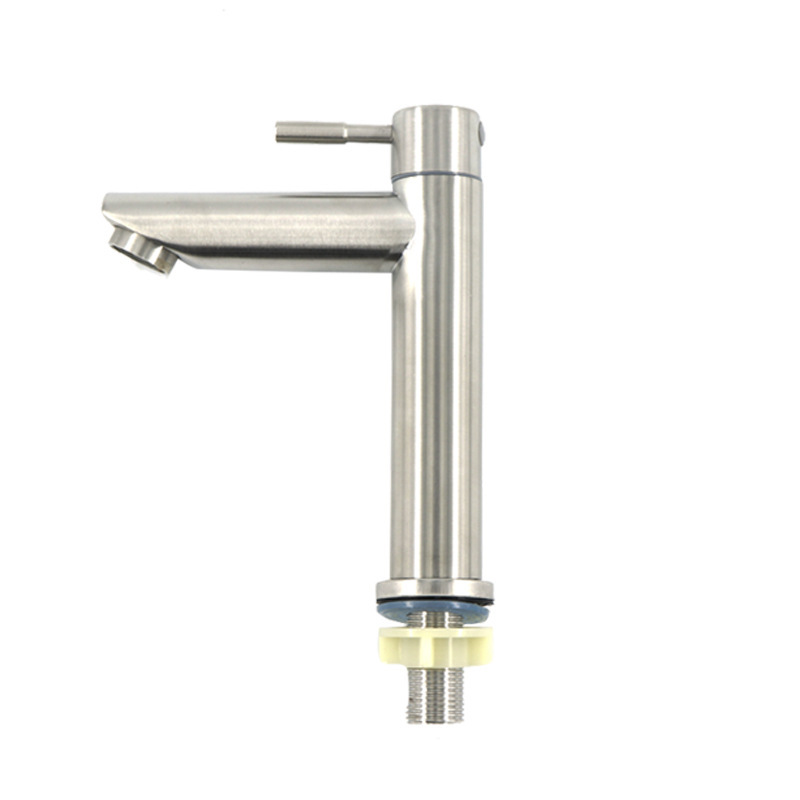 304 grifo de acero inoxidable en una sola mesa fría lavabo grifo de lavabo de baño doméstico