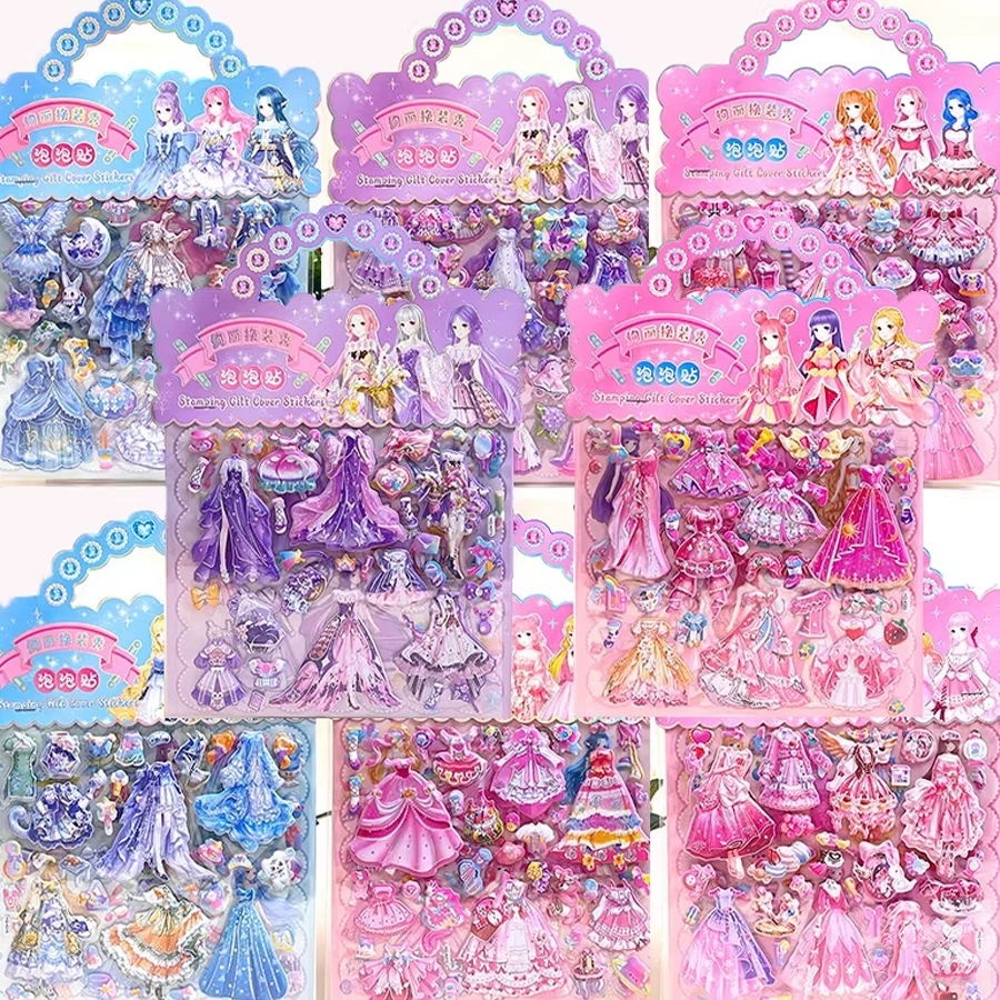 Handheld cartoon three dimensional sticker for princess, stickers
