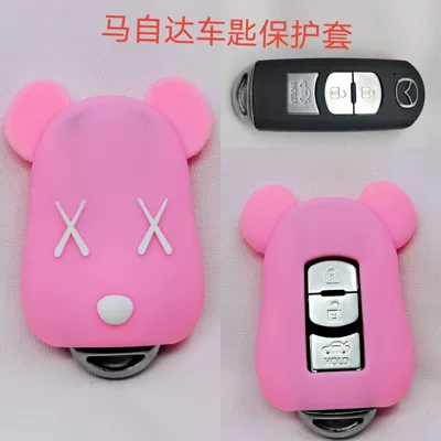 Car key bag: car key cover for Honda - mazda-violent-bear-pink-a-section-ring-ring