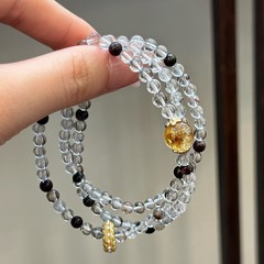 巧恩珠宝天然绿幽灵黄塔晶水晶手串手链多圈三圈手链厂家直销批发