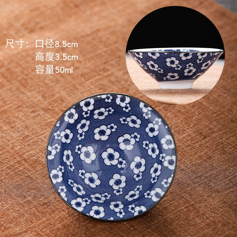 Retro blue and white ceramic tea set, tea cup, Birthday gift