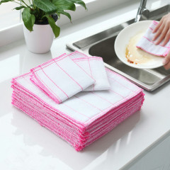 Cotton Wood Fiber Dish Towel 5 Layers Oil-Proof Scouring Cloth Kitchen Cleaning Cloth Oil-Removing Cotton Rag Dishcloth