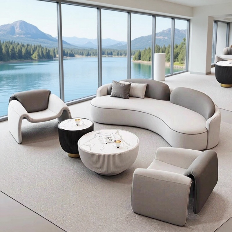 Lobby del hotel Lounge VIP Lounge Recepción Oficina de ventas circular de arco Negociación Combinación de sofá