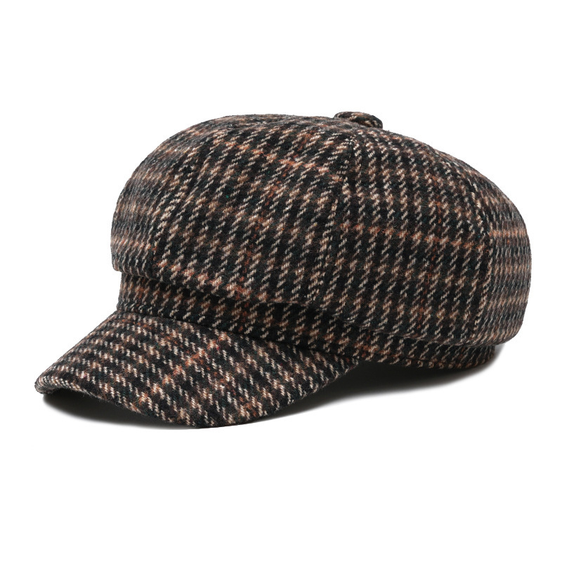 Elegant Women's Octagonal Beret Hat Korean Style Autumn Spring_voghion.com