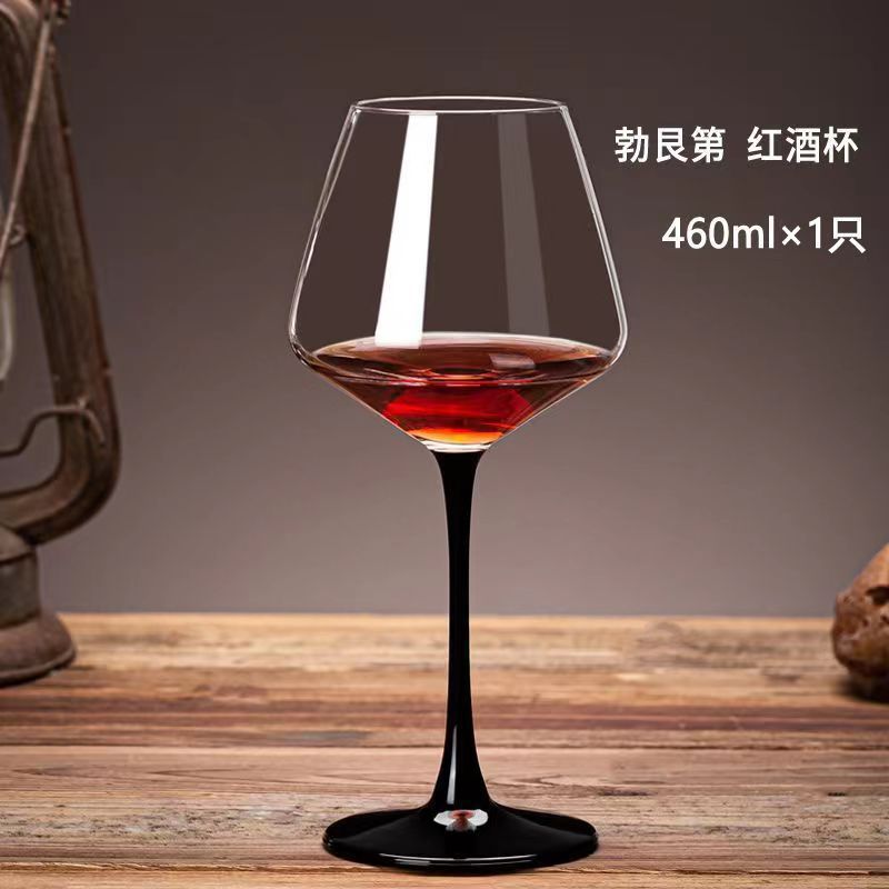 Gran taza de vino de borgoña al por mayor casera de cristal creativo de lujo taza de pie alto taza de vino de estómago