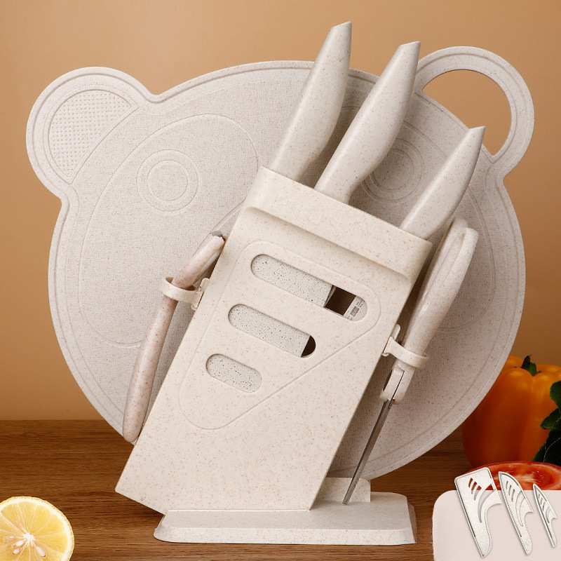 Kit de cuchillos para bebés, herramientas para bebés, cuchillos de cocina, tablero de cocina 2 en 1, cuchillo de cocina, tablero de corte de frutas