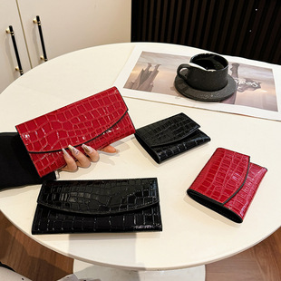 Cross-Border Women's Long Wallet Classic Stone Pattern Short Trendy Wallet Multi-Card Slot Card Holder 70% off Clutch Bag