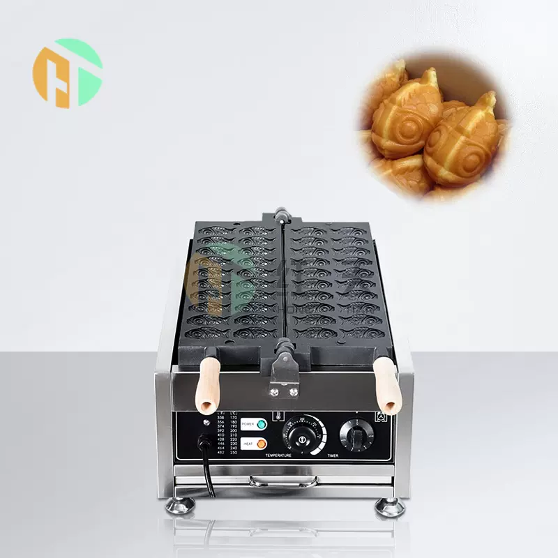 商用电热双排20条迷你鲷鱼烧机华夫饼小吃迷你可爱鲷鱼烧热卖设备