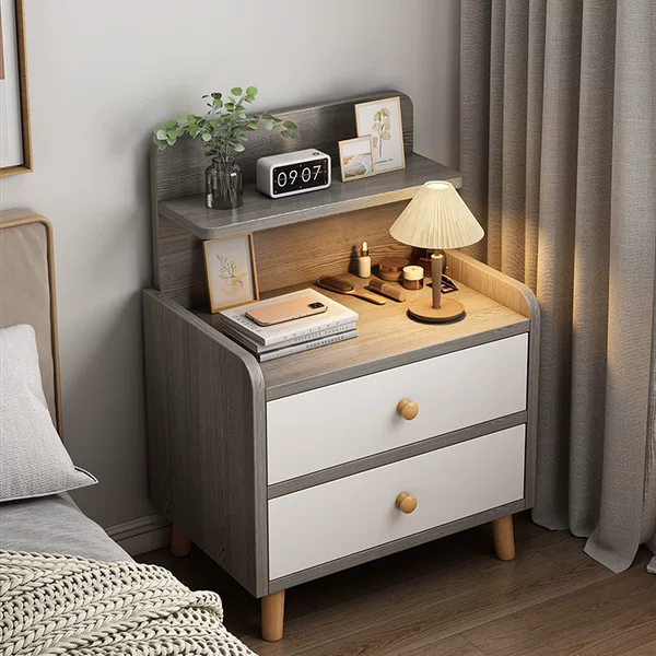 Bedside Table Simple Modern Solid Wood Leg Storage Cabinet Small Simple Bedroom Home Use 2026 New Model Bedside Storage Rack