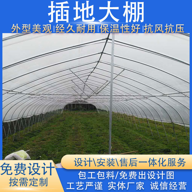 供应广东热镀锌钢管简易单栋棚薄膜蔬菜大棚手动卷膜通风安装服务