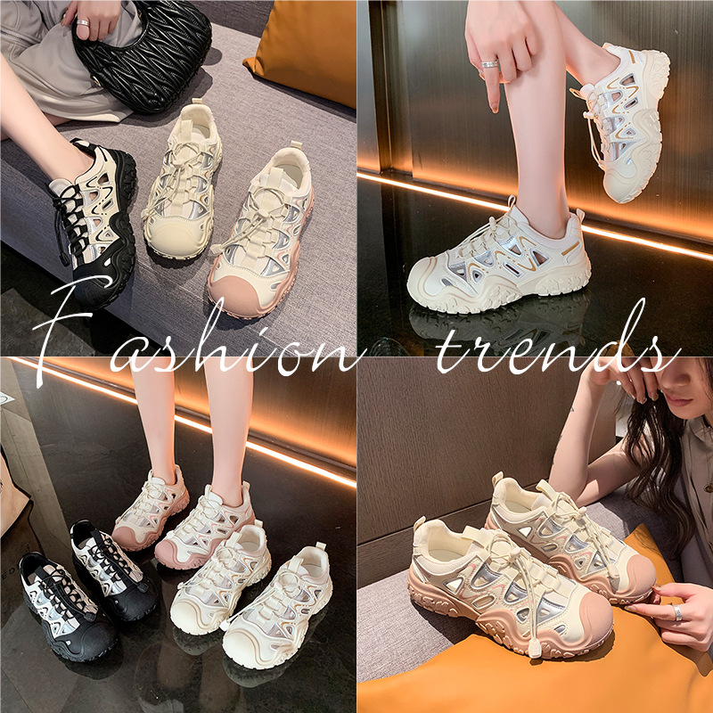 Außenhandels-Bestseller: Dicke Sohlen-Dad-Schuhe für Damen, neue modische Neuheit für Frühling und Herbst, vielseitig, lässig, zum Wandern und für Outdoor-Aktivitäten._voghion.com