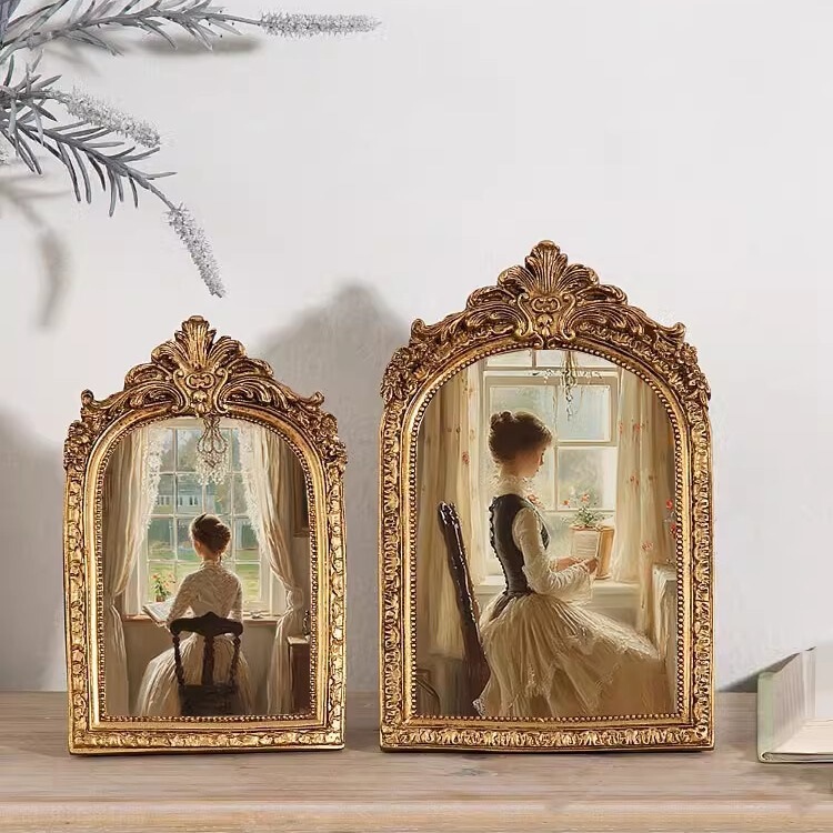 European-Style Vintage Photo Frame Creative Display Resin Photo Frame 6-Inch 7inch 8inch Ornament Distressed Picture Frame Decorative Wall Hanging Frame