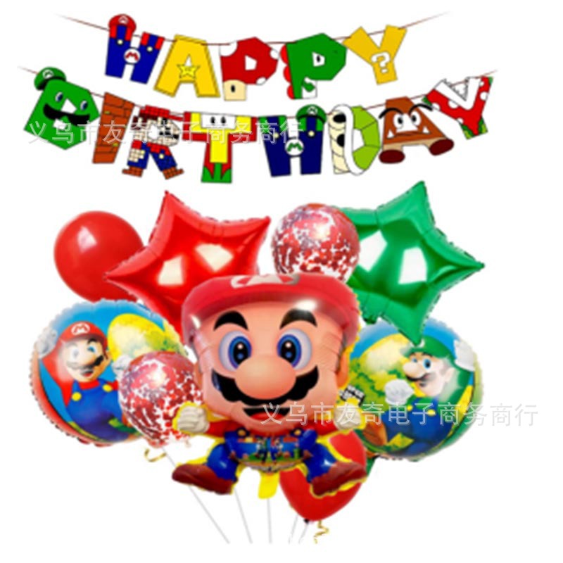 Cross-border Sonic Spider-Man Mario puntada Minnie fiesta de cumpleaños traje nuevo estilo globo de aluminio