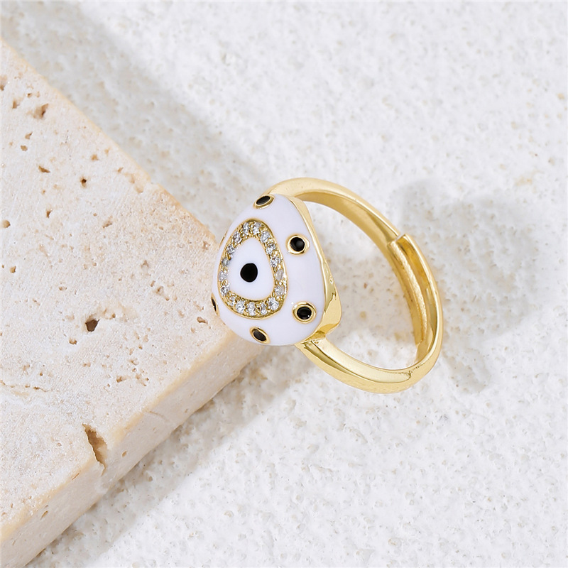 Cross-border Source Type Of Oil Dripping Devil's Eye Ring Opening Design Copper display picture 3