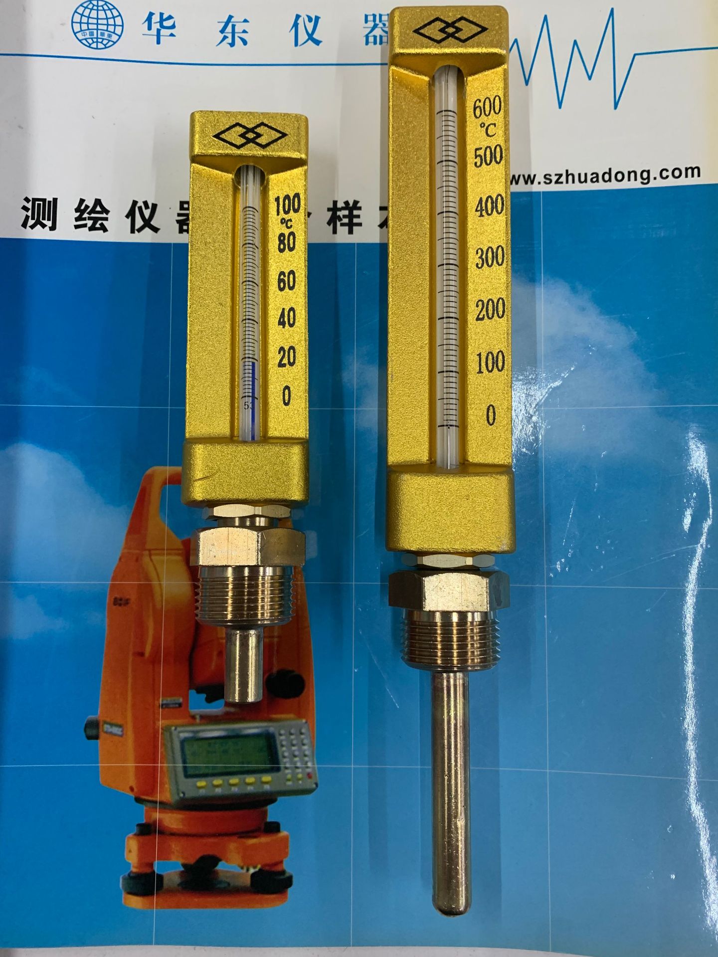 全铜金属外壳玻璃温度计 可非标  螺纹 杆长