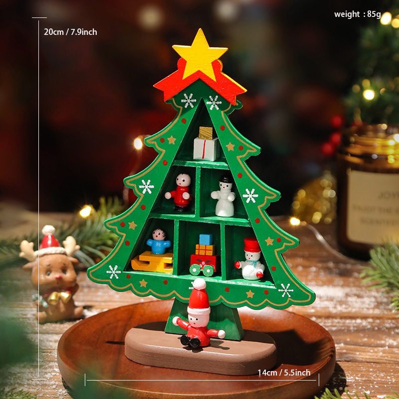 デスクトップ木製クリスマスツリーホームミニクリスマスツリー装飾ギフト小さなクリスマス装飾品新しいクロスボーダー|undefined
