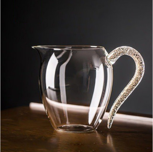 Heqi with fair Cup High Borosilicate Glass heat-resistant thickened colorful handle tea maker tea hospitality tea Sea Heqi with fair Cup High Borosilicate Glass heat-resistant thickened colorful handle tea maker tea hospitality tea Sea