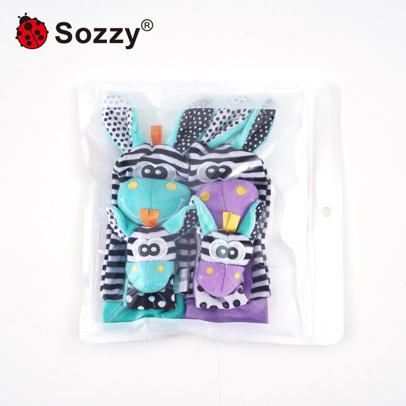 Sozzy nuevo azul bebé regalo sonajero reloj correa de muñeca Bell calcetines correa de muñeca bebé juguetes de educación temprana
