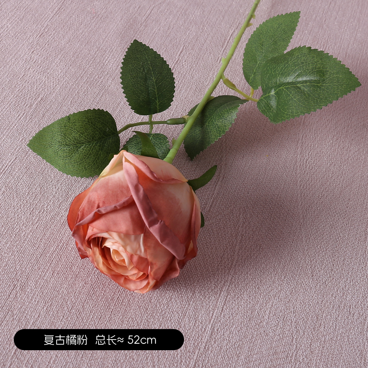 Simulación retro Rosas redondas al horno de una sola rama Accesorios de fotografía Boda Muebles para el hogar Decoración floral Simulación Rosas de borde quemado