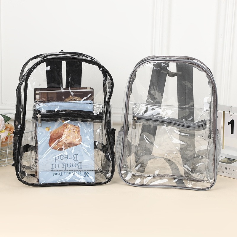 アマゾン透明バックパック PVC スクールバッグ大容量学生スクールバッグ屋外旅行ゼリーバッグ透明バックパック|undefined