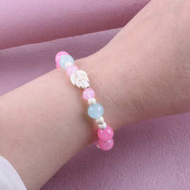 马卡龙色系海边陶瓷手串设计春夏甜美百搭闺蜜手链2025年新款批发